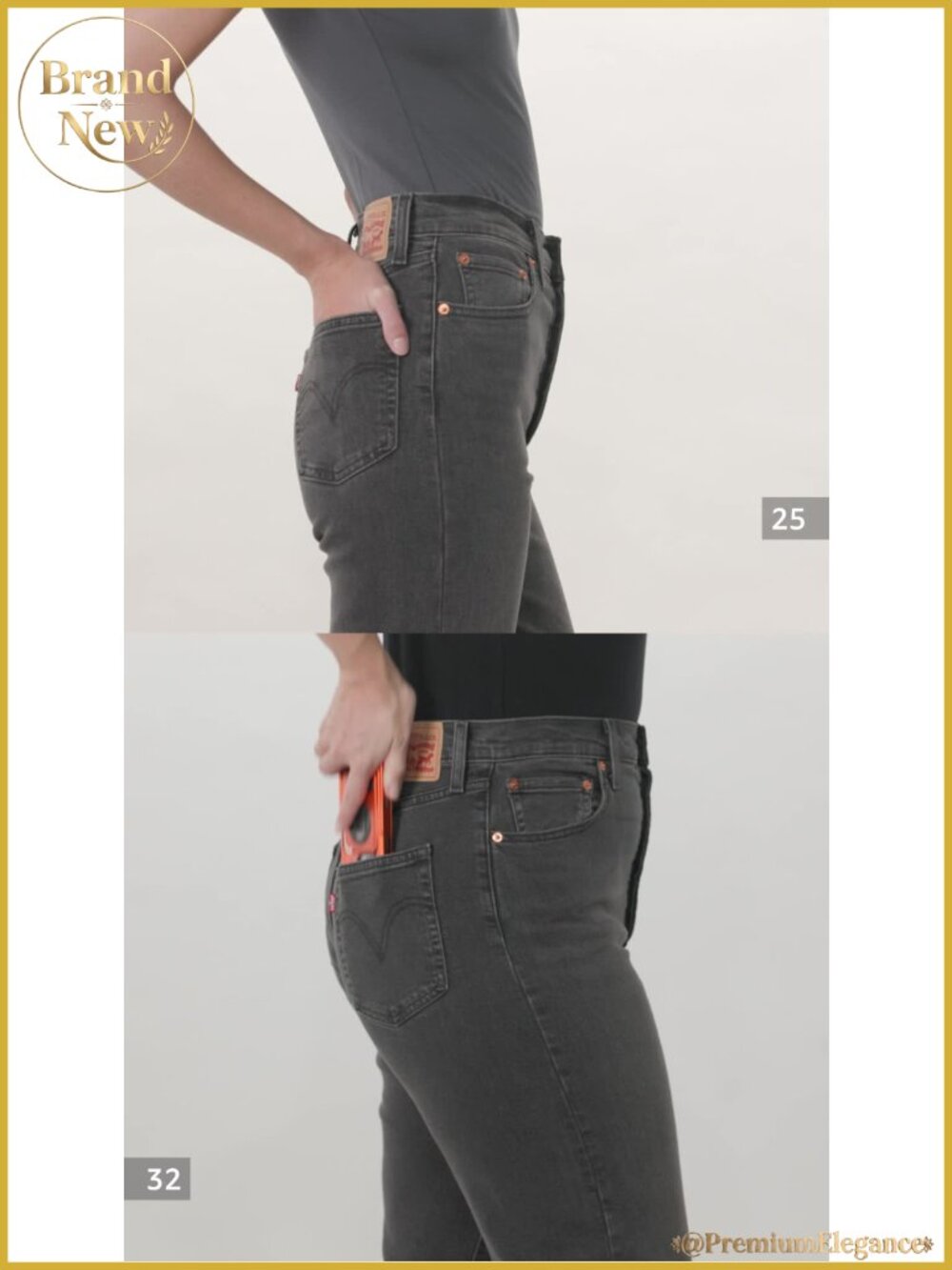 Levi's Ribcage Straight Full Length High Rise Jeans - Picture 3 of 3